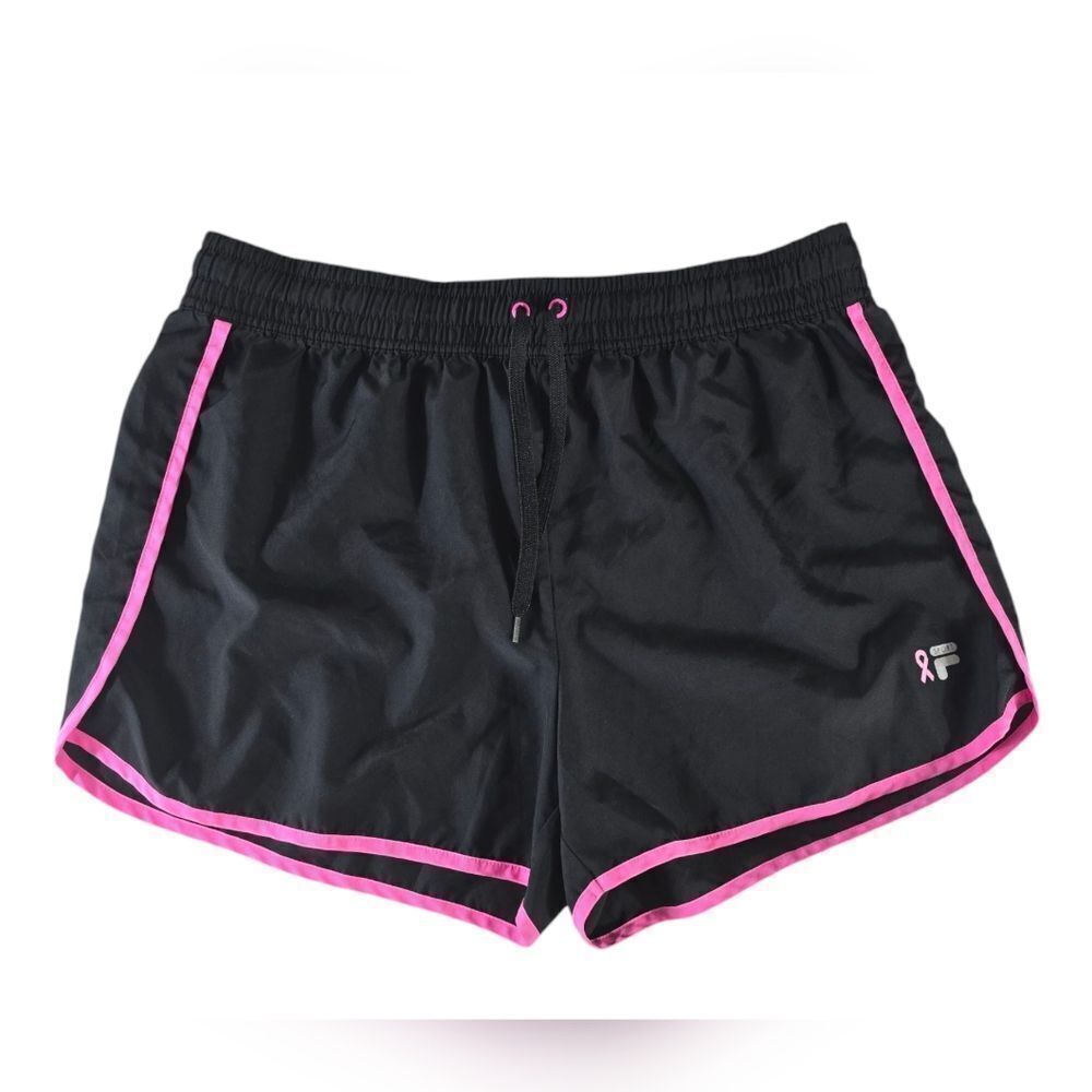 Fila Black and Pink Athletic Breast cancer awareness Shorts